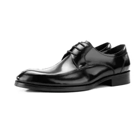 Men Round Toe Lace Up Flat Formal Shoes