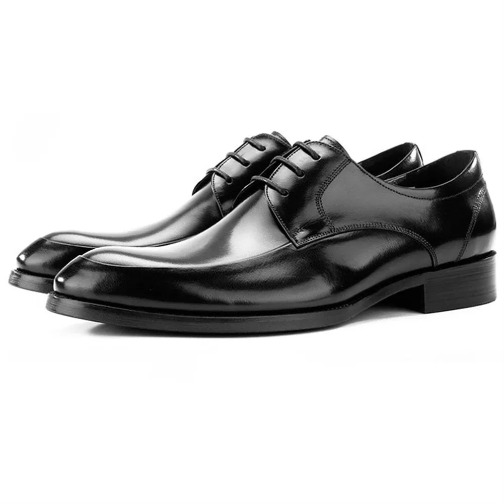 Men Round Toe Lace Up Flat Formal Shoes