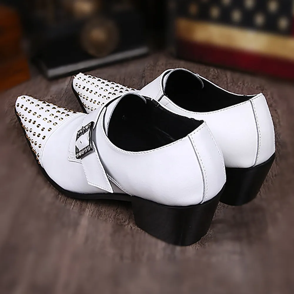 Men Slip On Studs Decoration Monk Strap Oxofrd