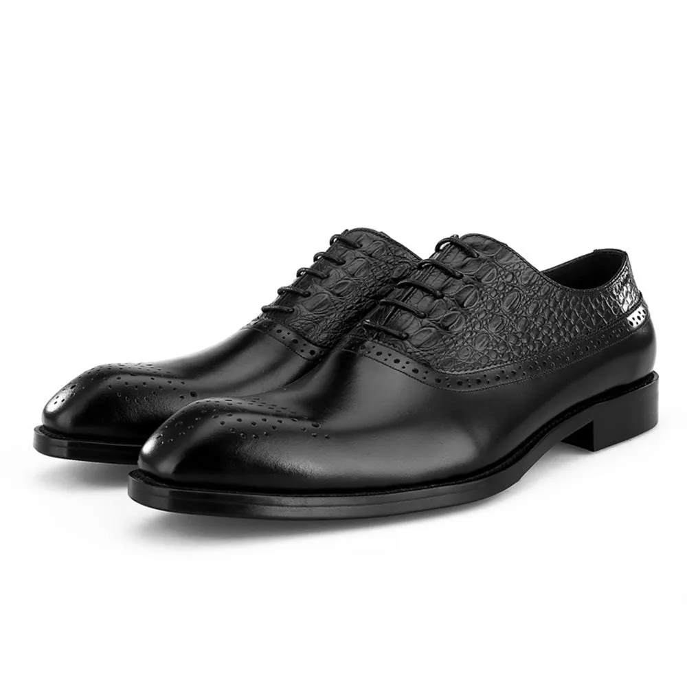 Men Two Tones Lace Up Round Toe Formal Shoes