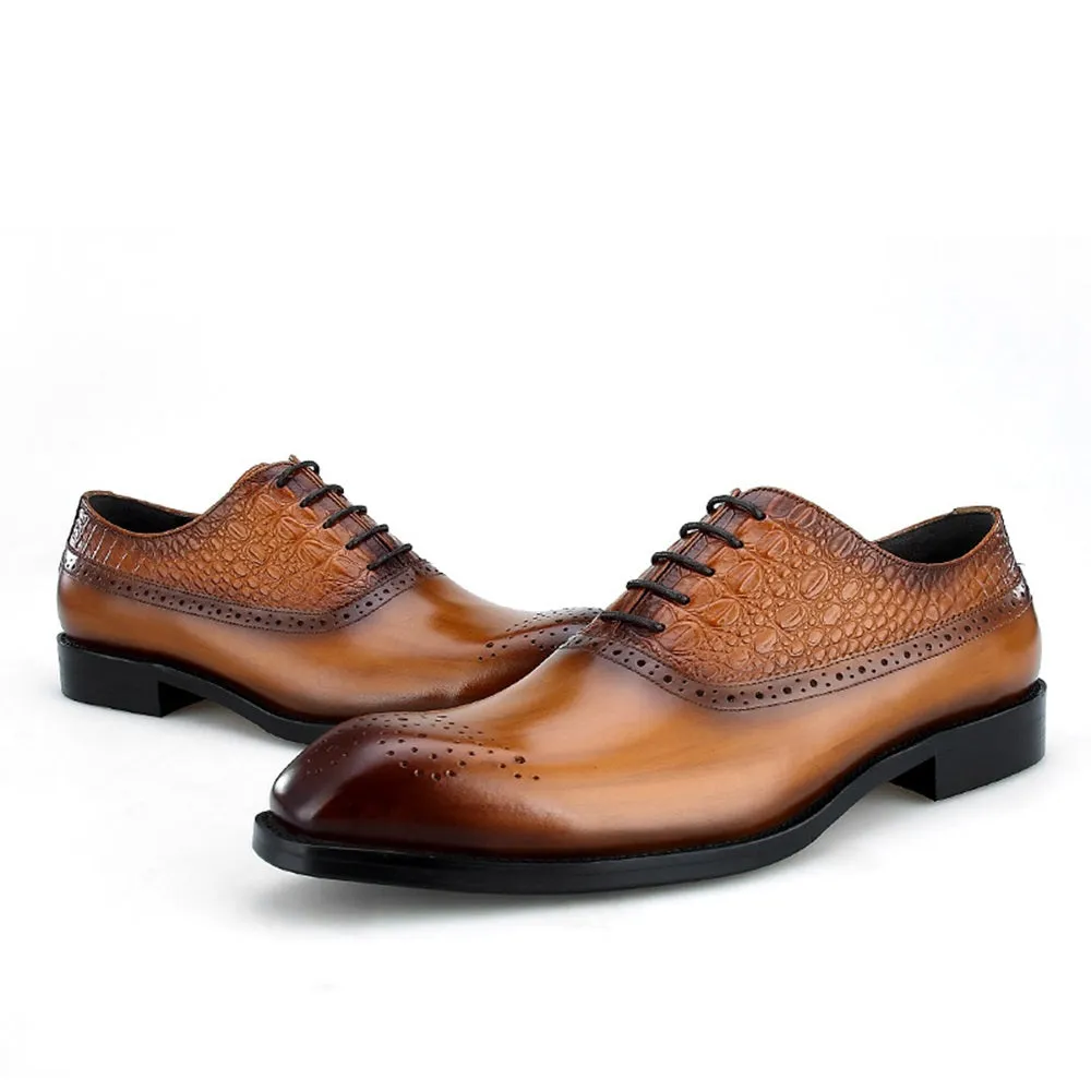 Men Two Tones Lace Up Round Toe Formal Shoes