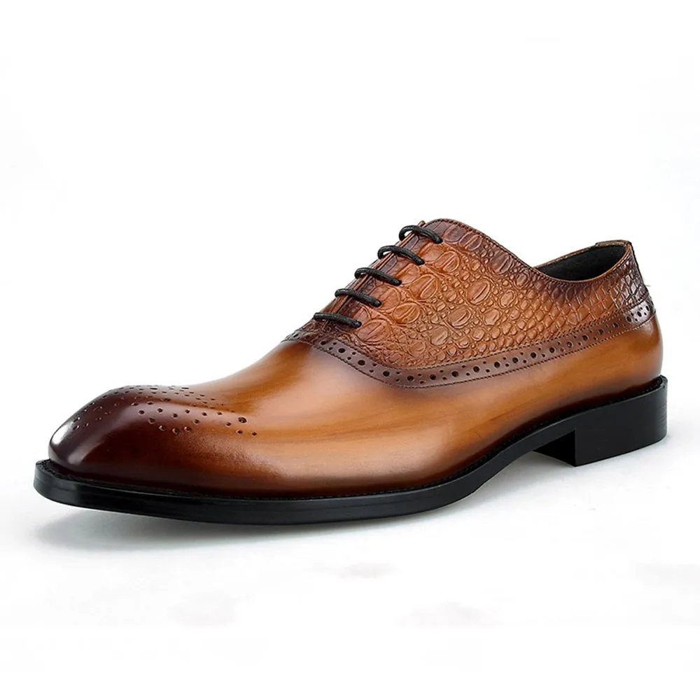 Men Two Tones Lace Up Round Toe Formal Shoes