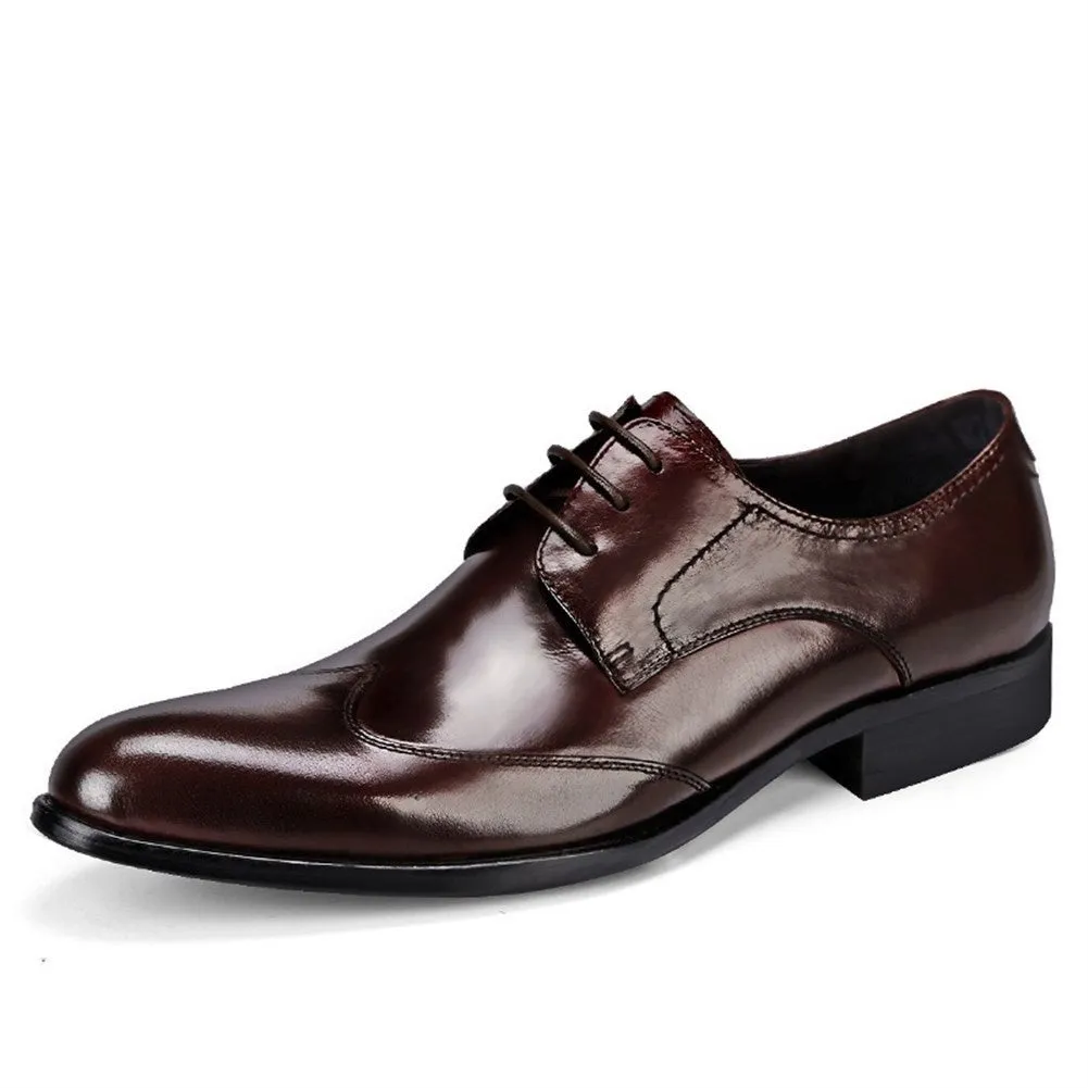 Men Wing Tip Lace Up Pointed Oxford Shoes