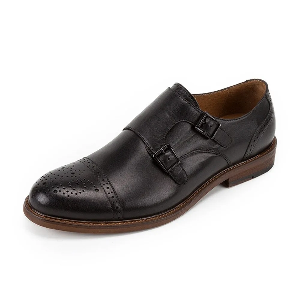 Men WingTip Brogue Monk Strap Shoes