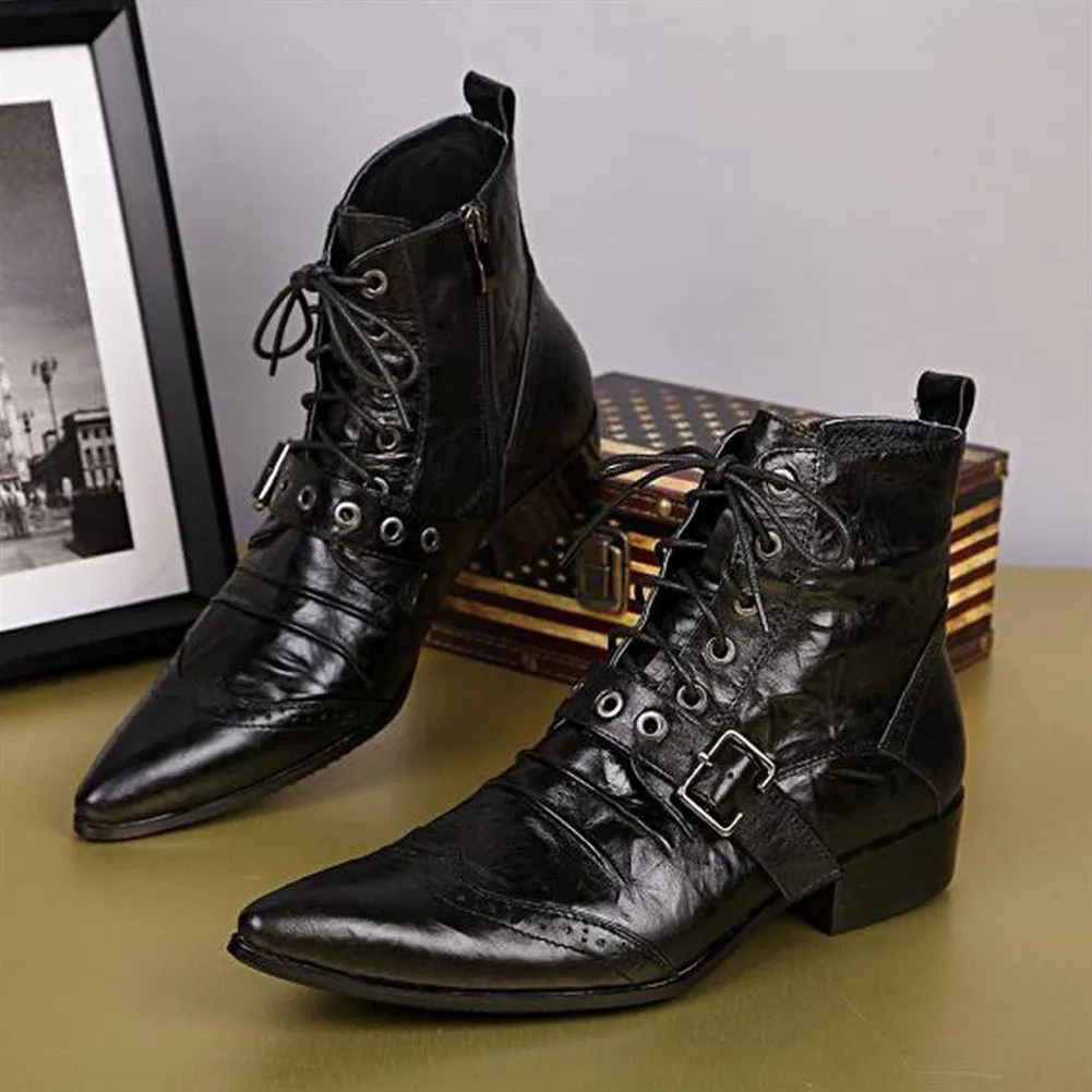 Mens High Top Zip Boots