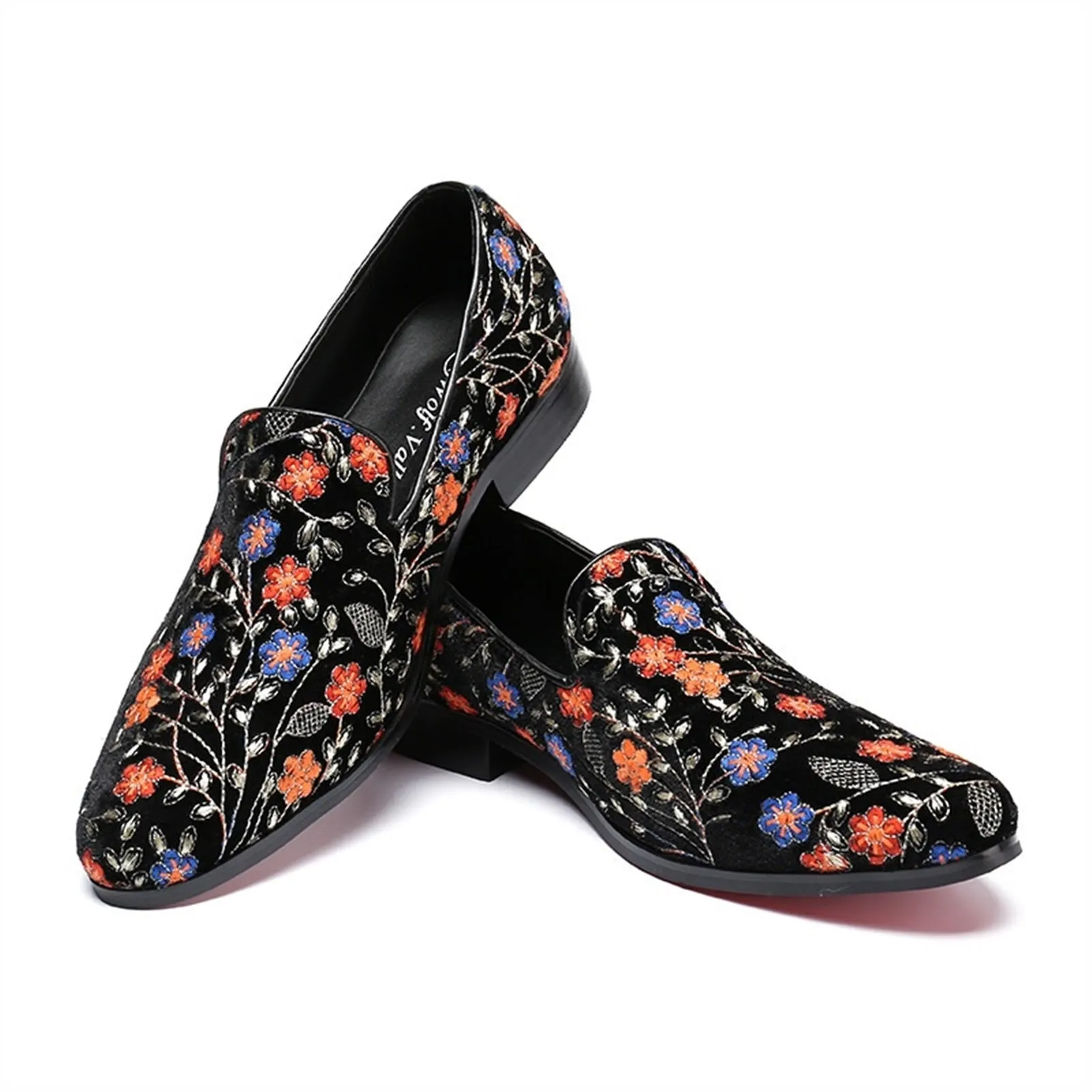 Mens Low Top Slip on Printed Low Heel Oxfords