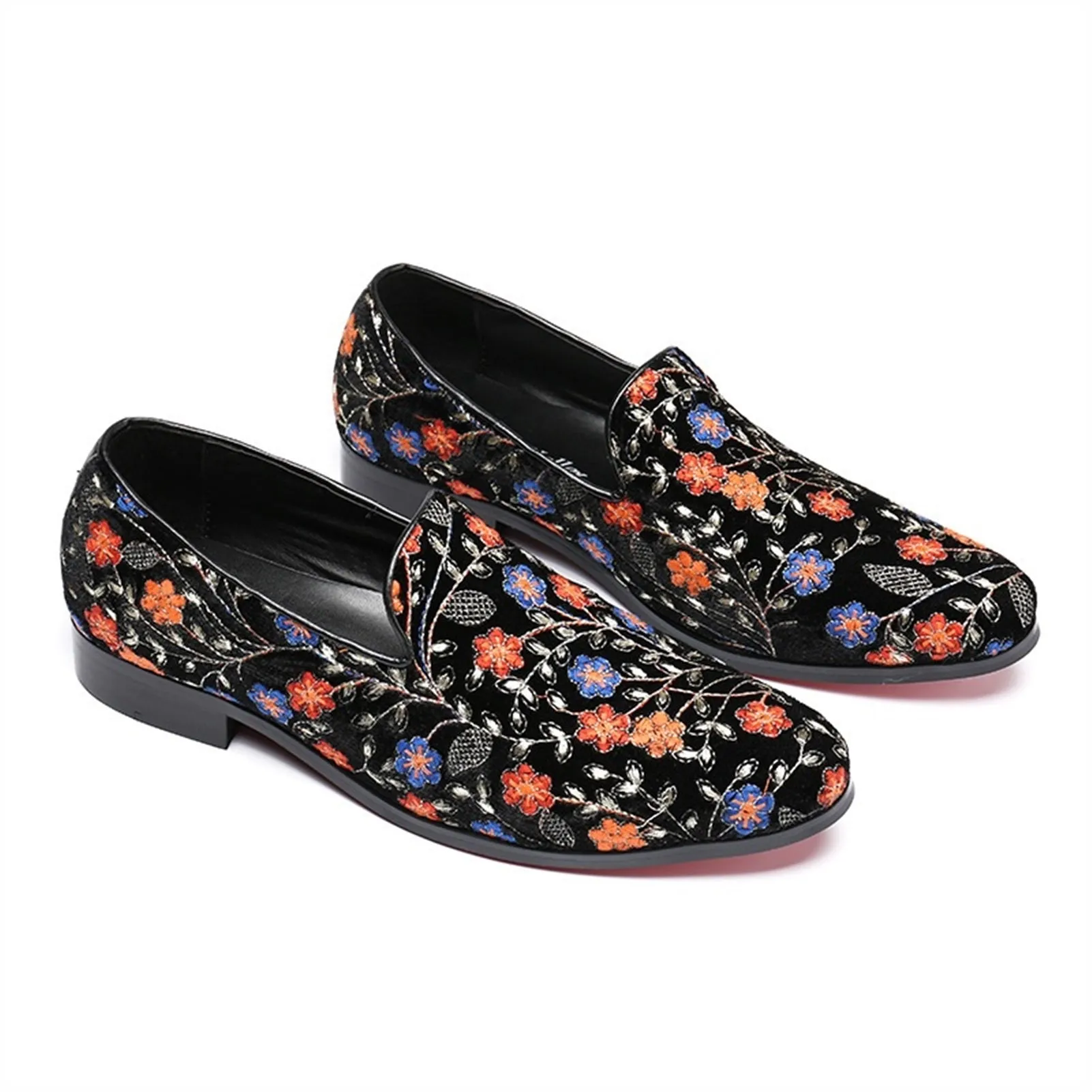 Mens Low Top Slip on Printed Low Heel Oxfords