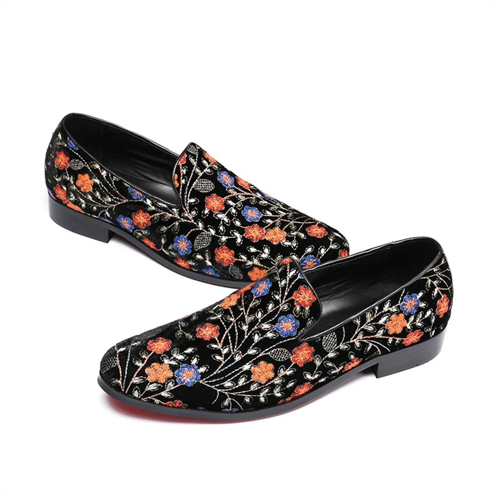 Mens Low Top Slip on Printed Low Heel Oxfords