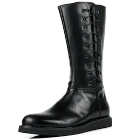 Mens Zip Pull On Knee High Boots