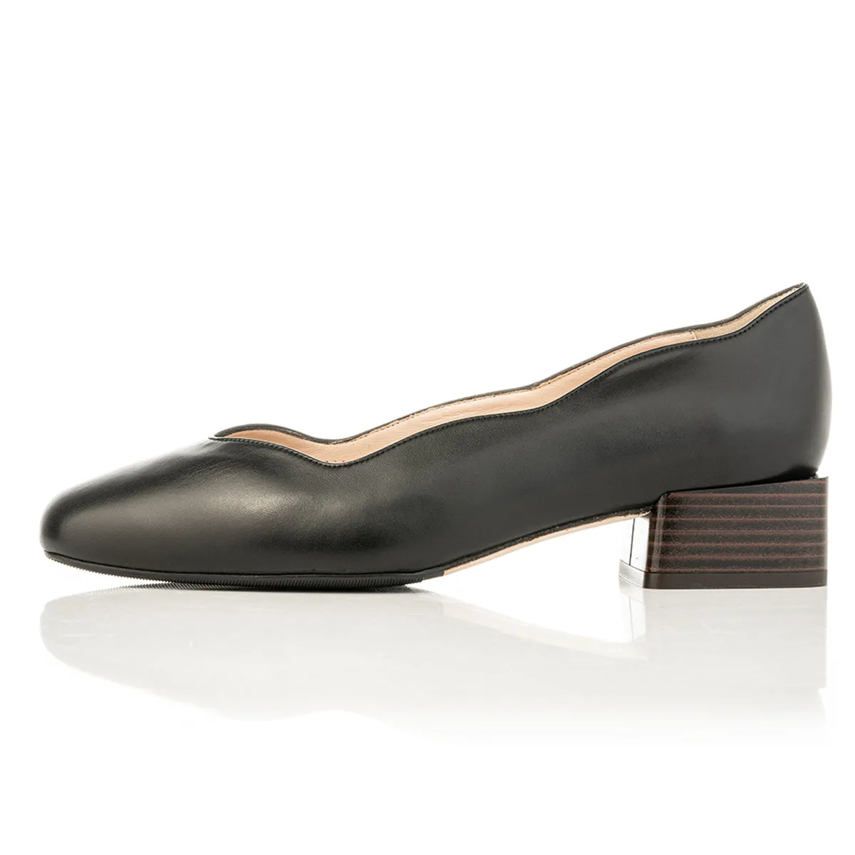 Olivia Wide Fit Pumps – Black Leather