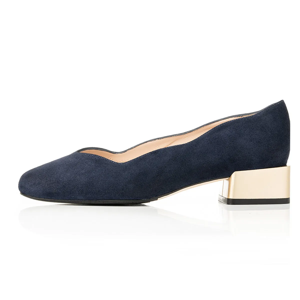 Olivia Wide Fit Pumps – Navy Suede