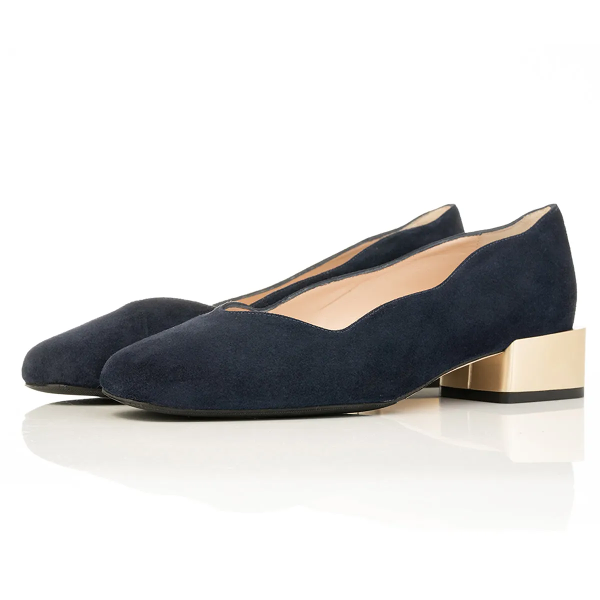 Olivia Wide Fit Pumps – Navy Suede