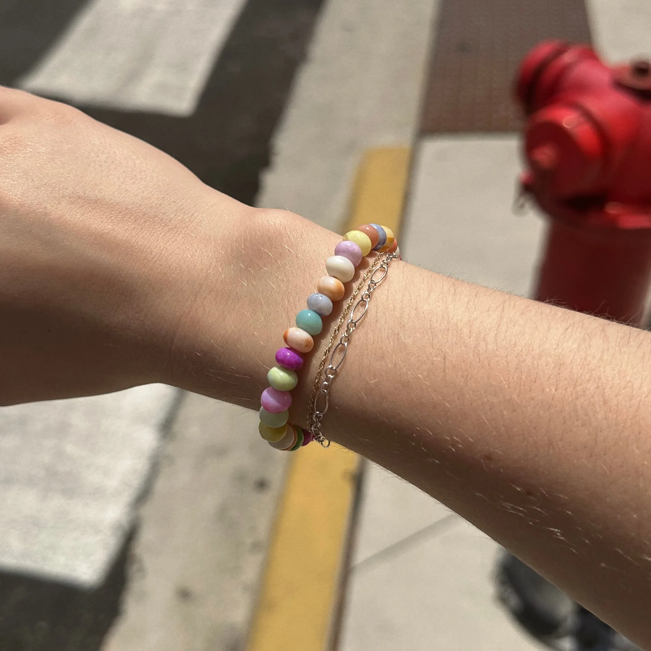 Pastel Candy Opal Beaded Bracelet