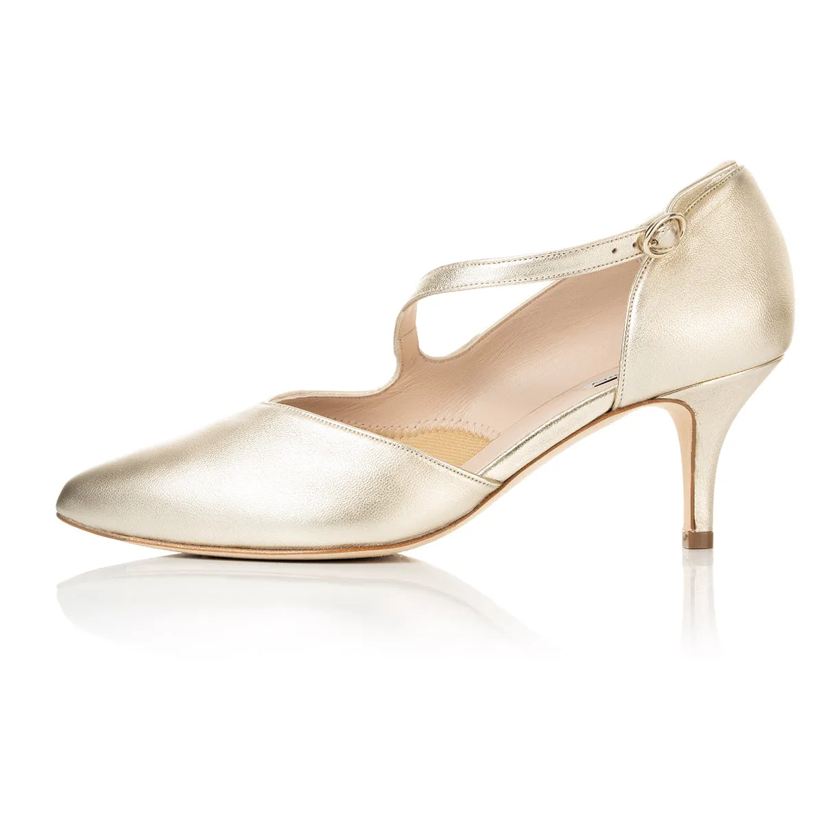 Phillie Extra-Wide Fit Shoes - Gold Leather