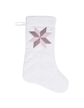 Pink and Purple Linen Patchwork Stocking