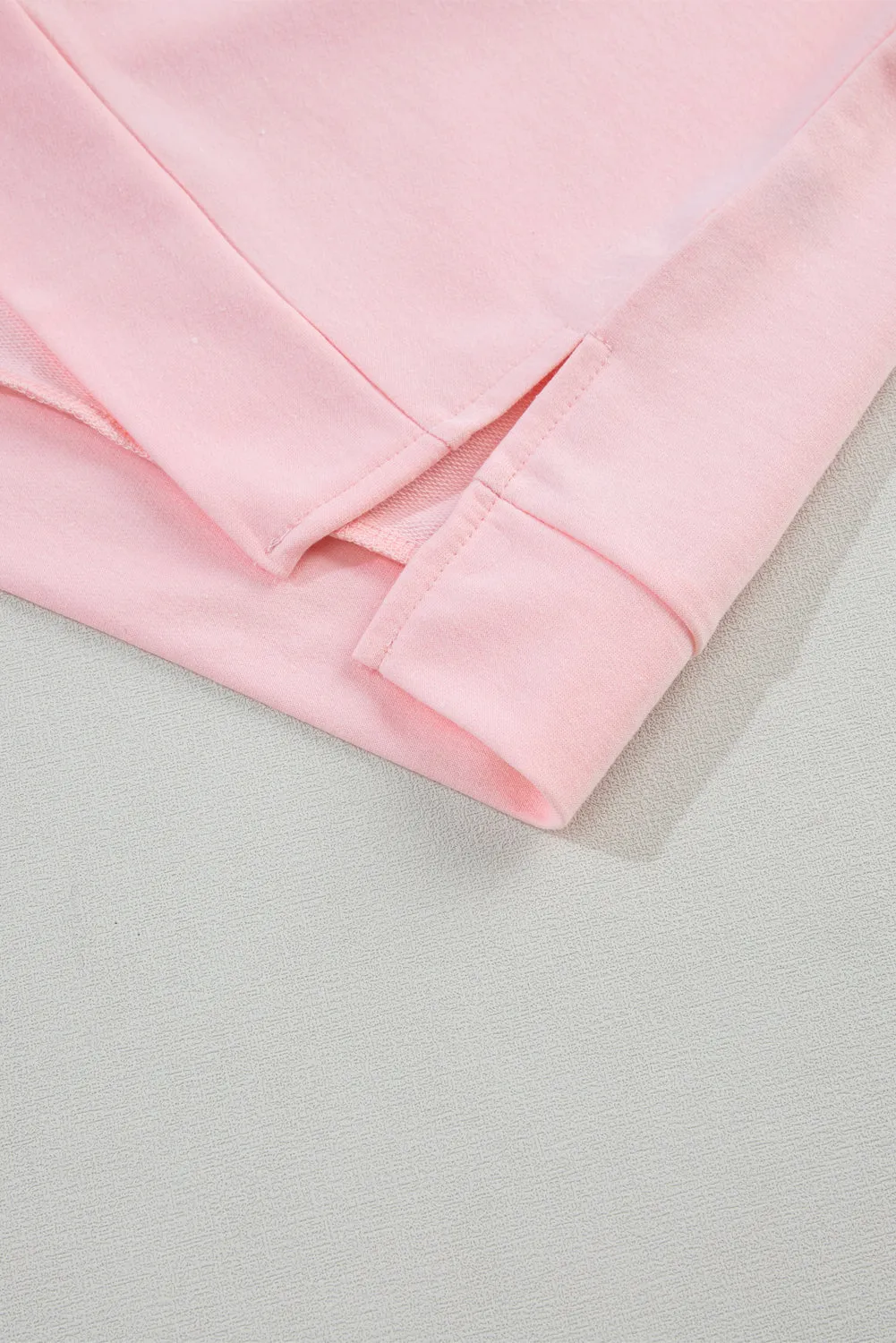 Pink Collared V Neck Puff Sleeve T-shirt