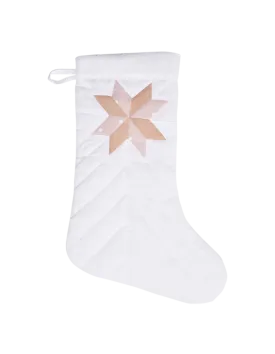 Pink Mix Linen Patchwork Stocking