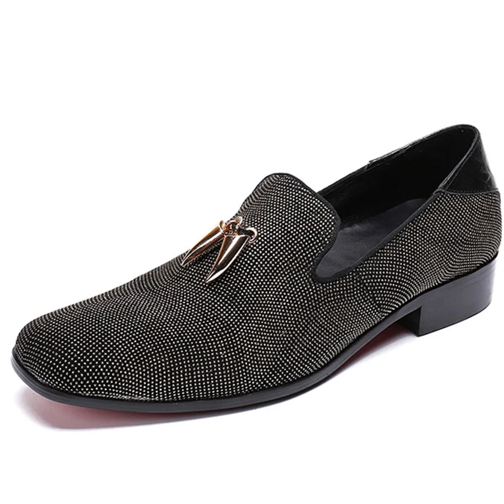 Pointed 3cm Heel Men Oxfords with Decoration