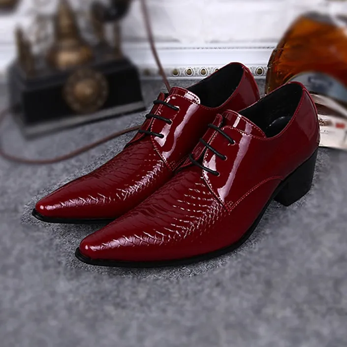 Pointed Animal Pattern Lace up Men Oxfords