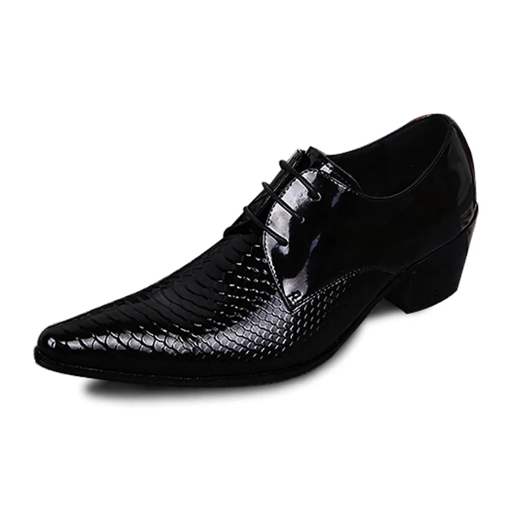 Pointed Animal Pattern Lace up Men Oxfords