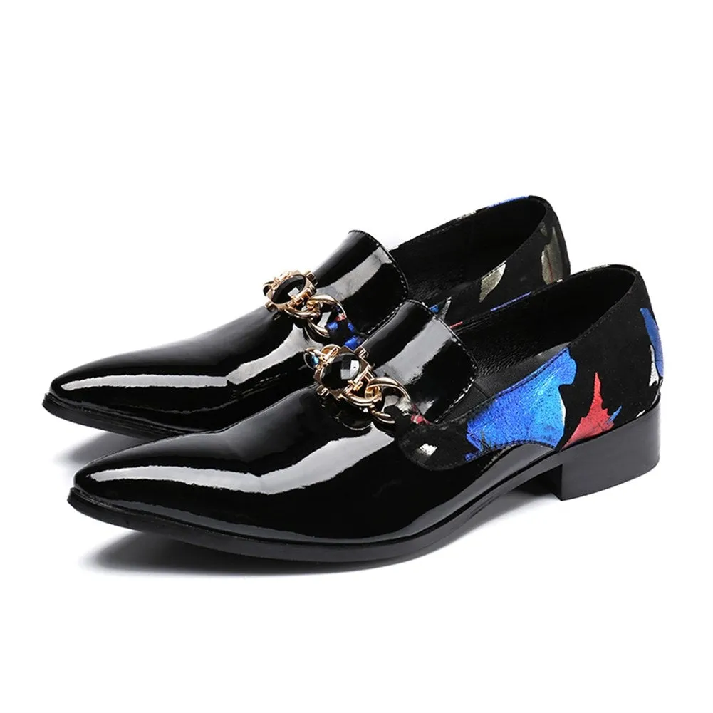 Pointed Slip on Low Top Men Oxfords with Decoration