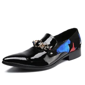 Pointed Slip on Low Top Men Oxfords with Decoration