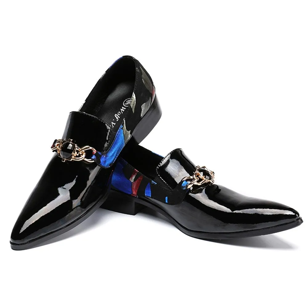 Pointed Slip on Low Top Men Oxfords with Decoration