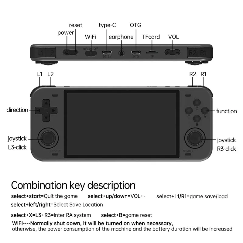 POWKIDDY RGB10MAX Retro Open Source System Handheld Game Console RK3326 RGB10 MAX 5.0-Inch IPS Screen 3D Rocker Children's Gift