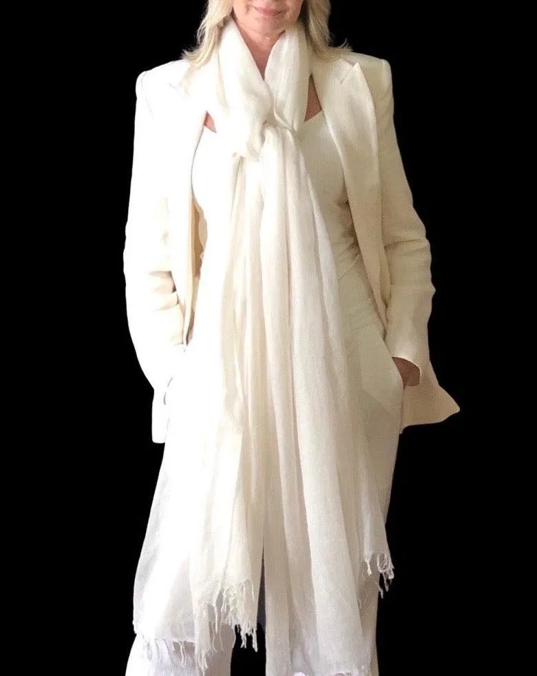 PURE CASHMERE WHITE WRAP