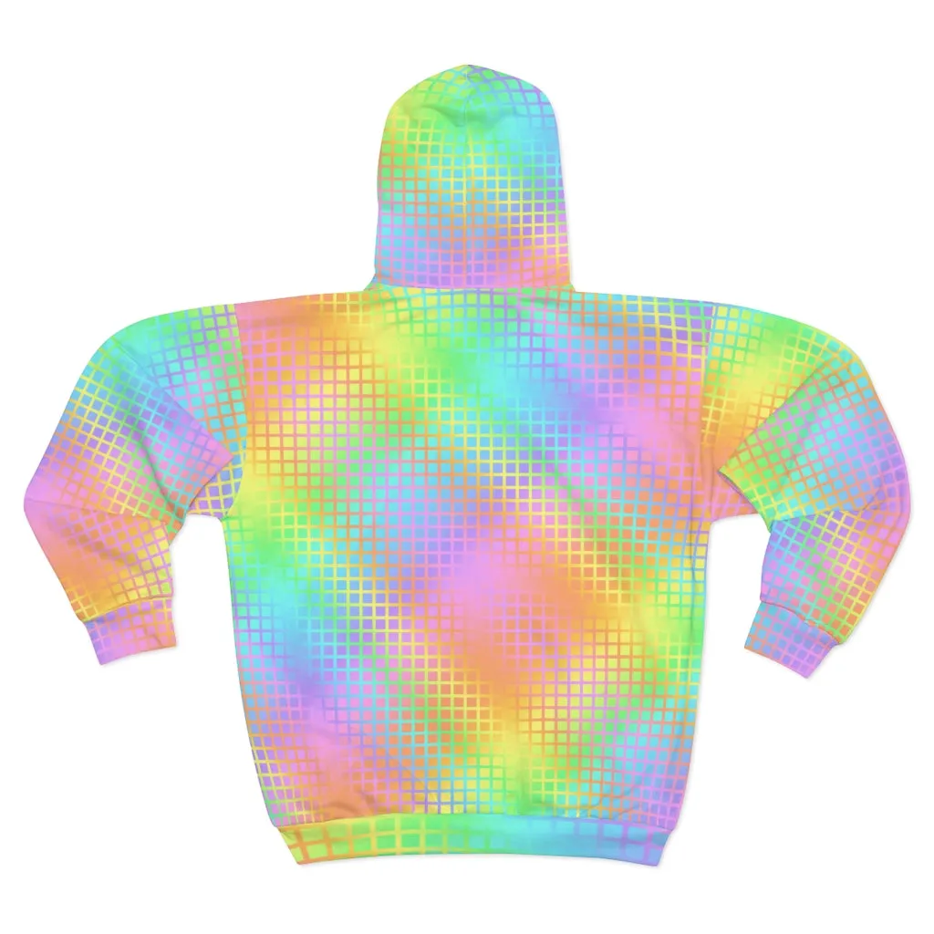 Rainbow Grid Unisex Zip Hoodie