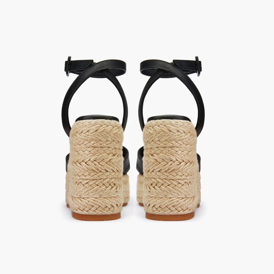 *SANLY - black x-strap espadrille