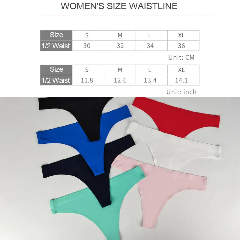 SheCurve®Women's Seamless Solid Color Drop Waist Thong