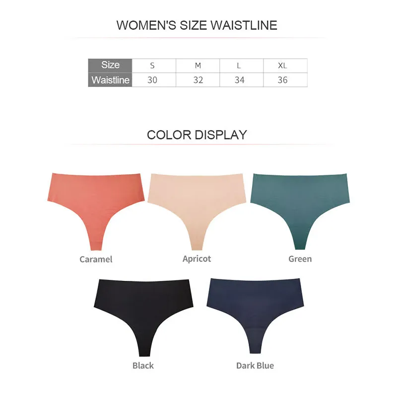 SheCurve®Women's Seamless Solid Color Drop Waist Thong