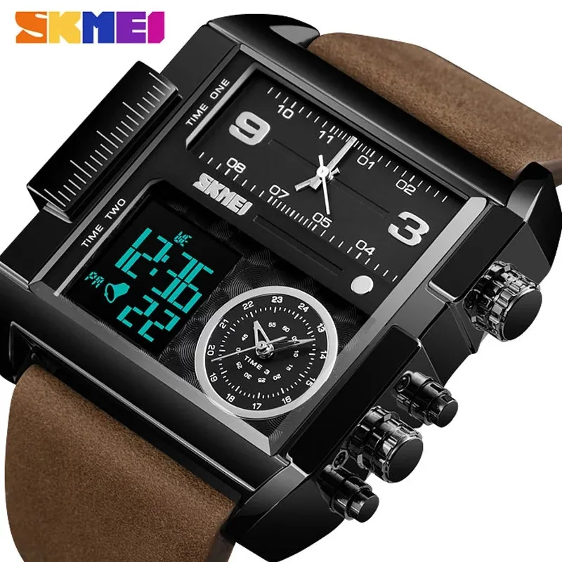 SKMEI 1391 Luxury Brand Unique Leather Strap Watch