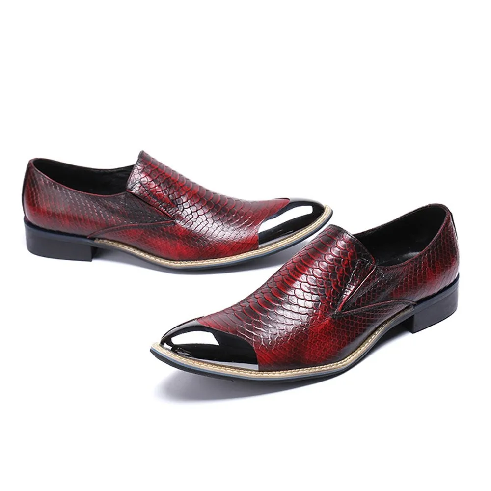 Steel Toe Animal Pattern Men Oxford Shoes