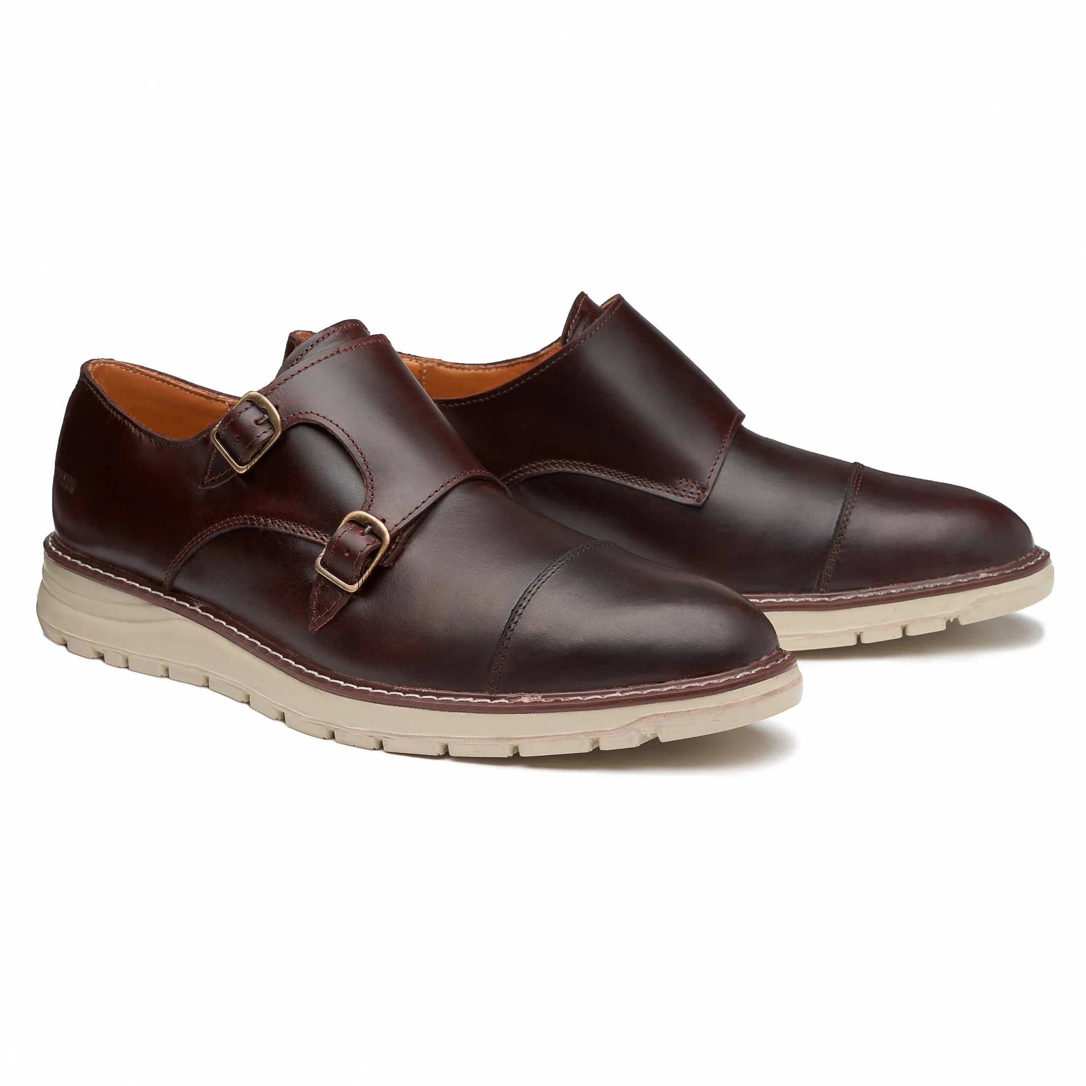 STEEL TOE MONK STRAP SHOE GRAND BROWN