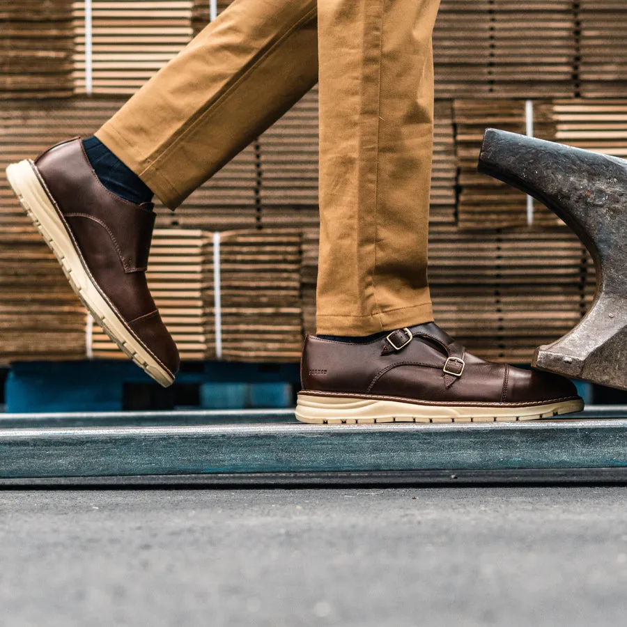 STEEL TOE MONK STRAP SHOE GRAND BROWN