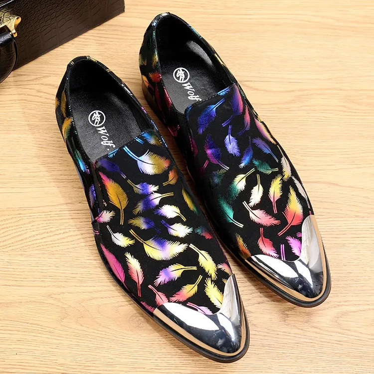 Steel Toe Printed Low Top Pointed Men Oxfords