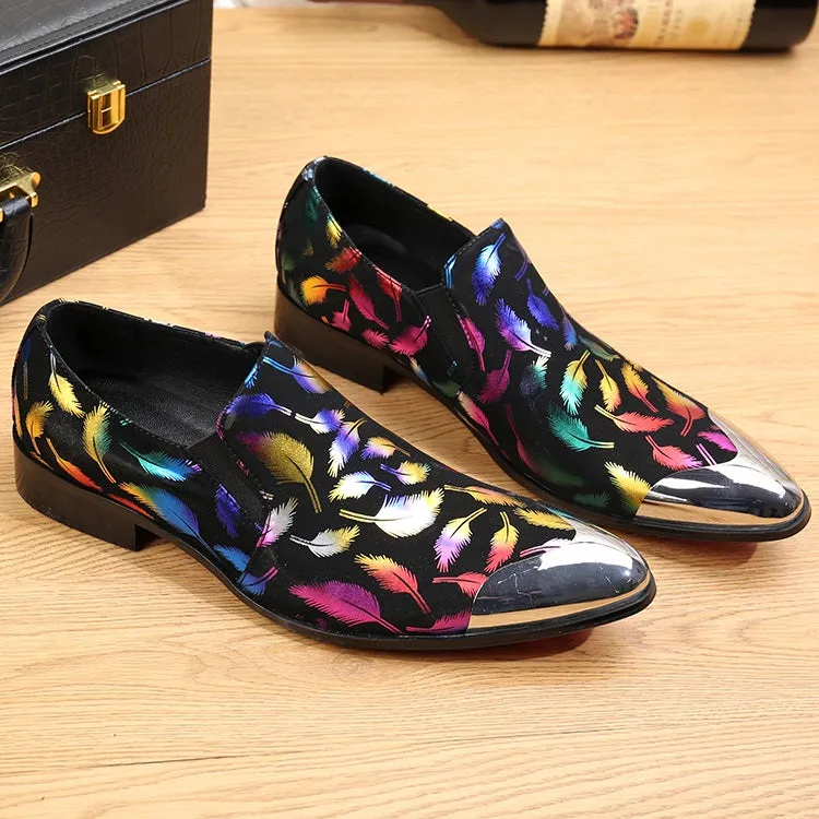 Steel Toe Printed Low Top Pointed Men Oxfords