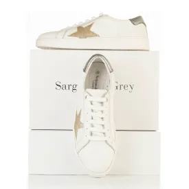 Superstella Wide Fit Trainers - Gold & Silver Leather