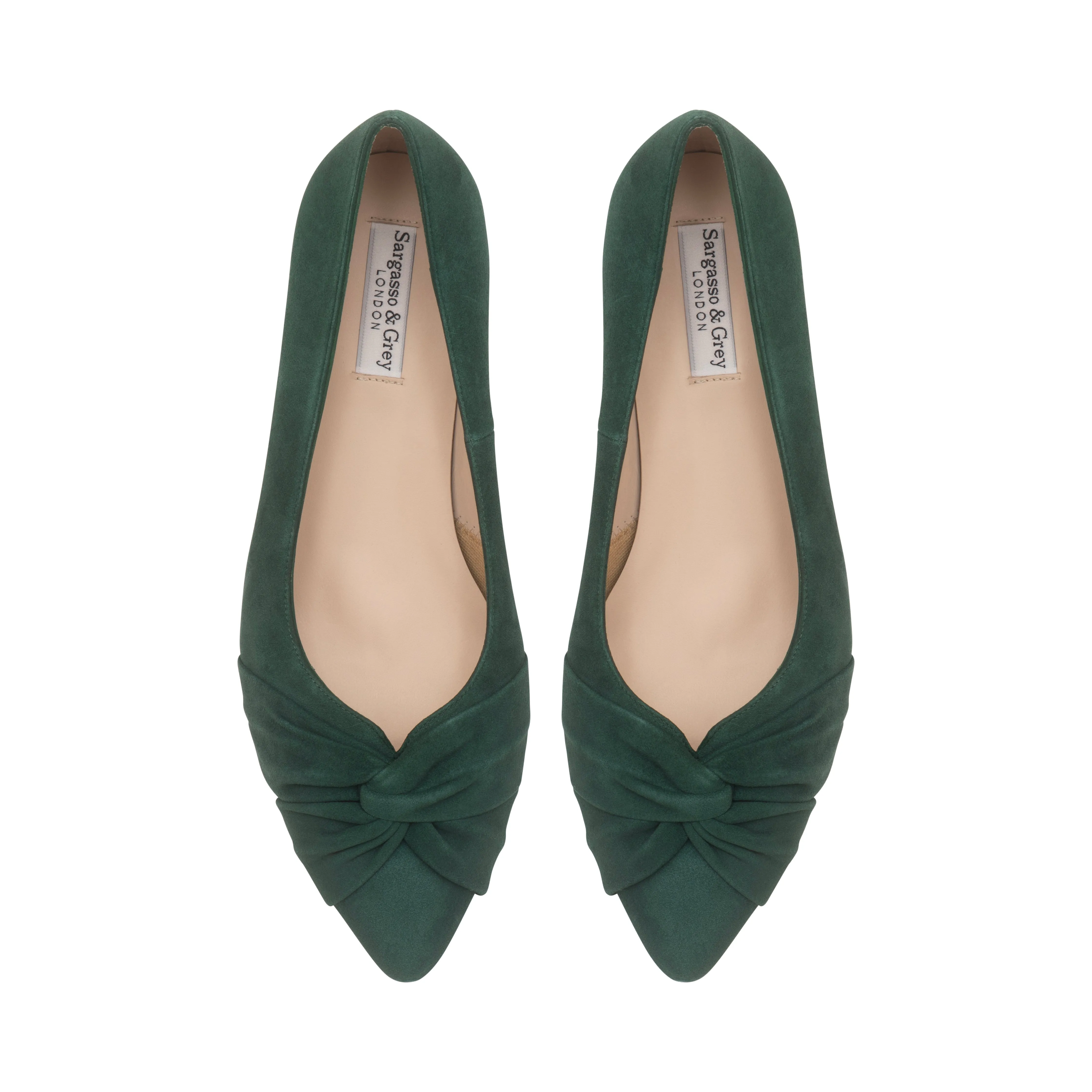 Tandi Extra-Wide Fit Kitten Heels - Dark Green Suede