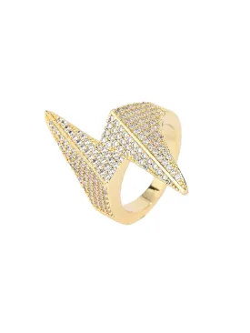 Thesupermade Lightning-shaped Zirconia Ring