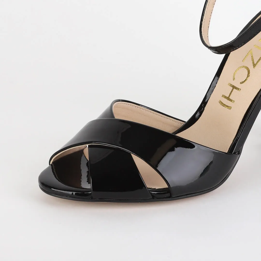 *UK size 1 - ALOVE PATENT - black, 9cm heels