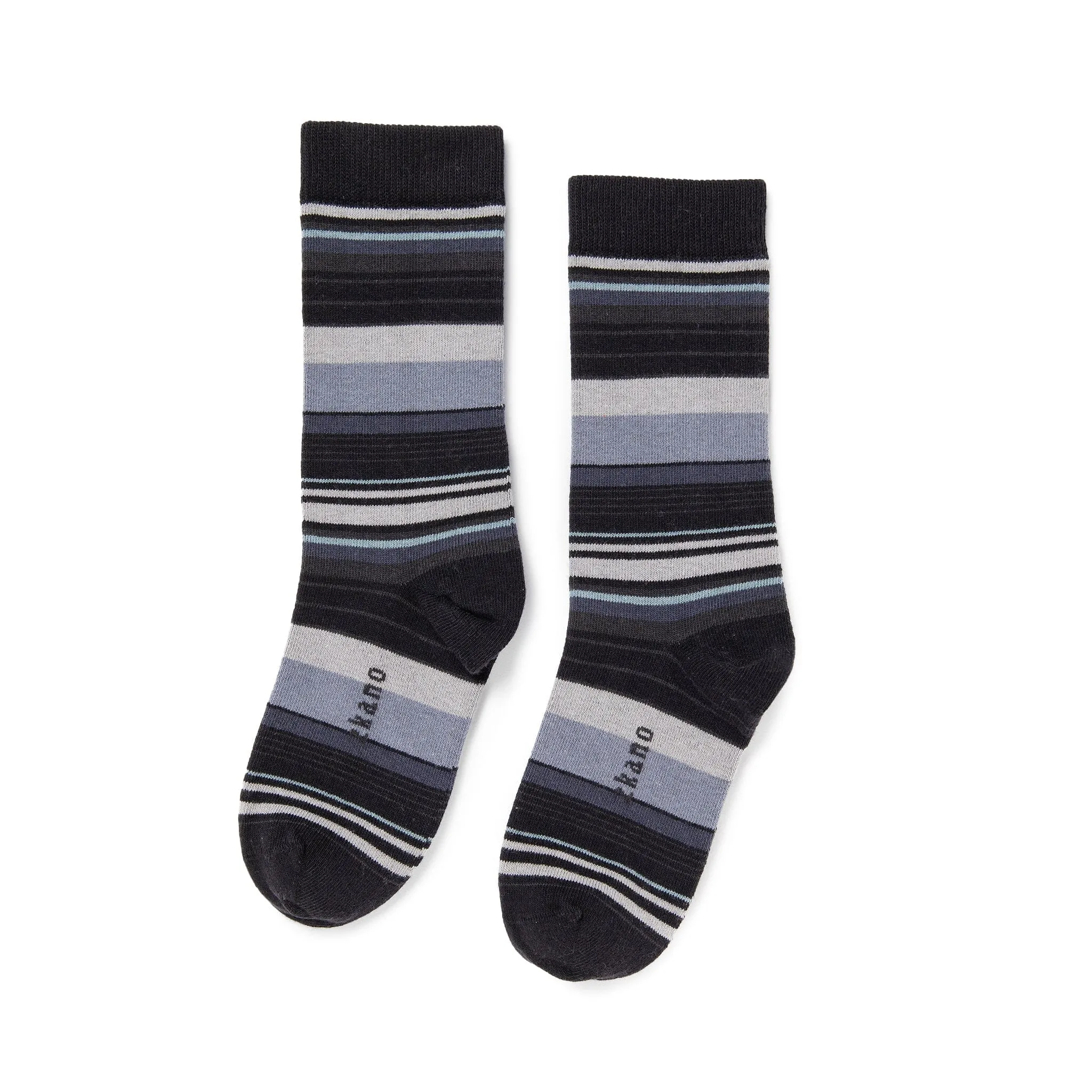 Variegated Stripe - Organic Cotton Crew Socks - Black