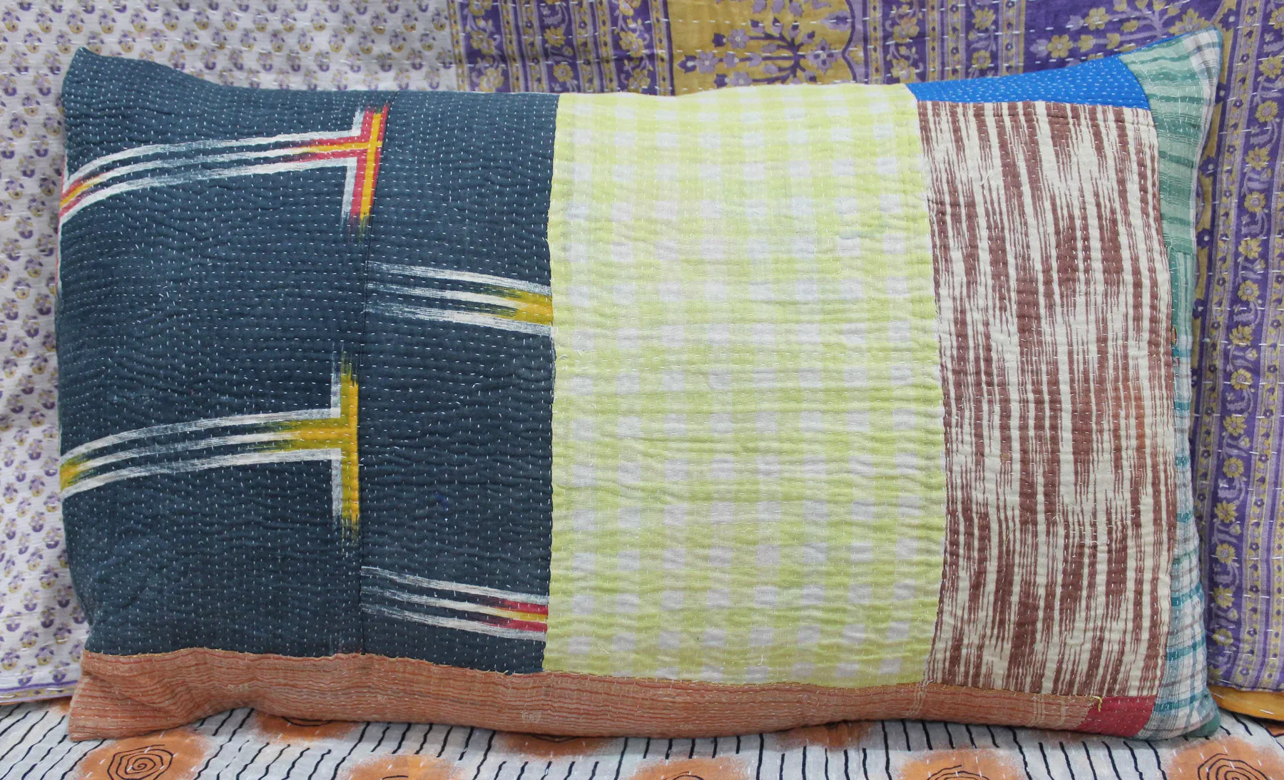 Vintage Bohemian Kantha Cushion Covers Pillow case , Sham Handmade Cushion cover Throw Pillow