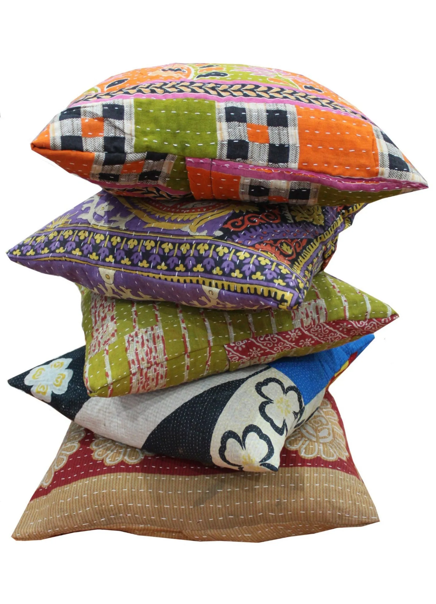 Vintage Bohemian Kantha Cushion Covers Pillow case , Sham Handmade Cushion cover Throw Pillow