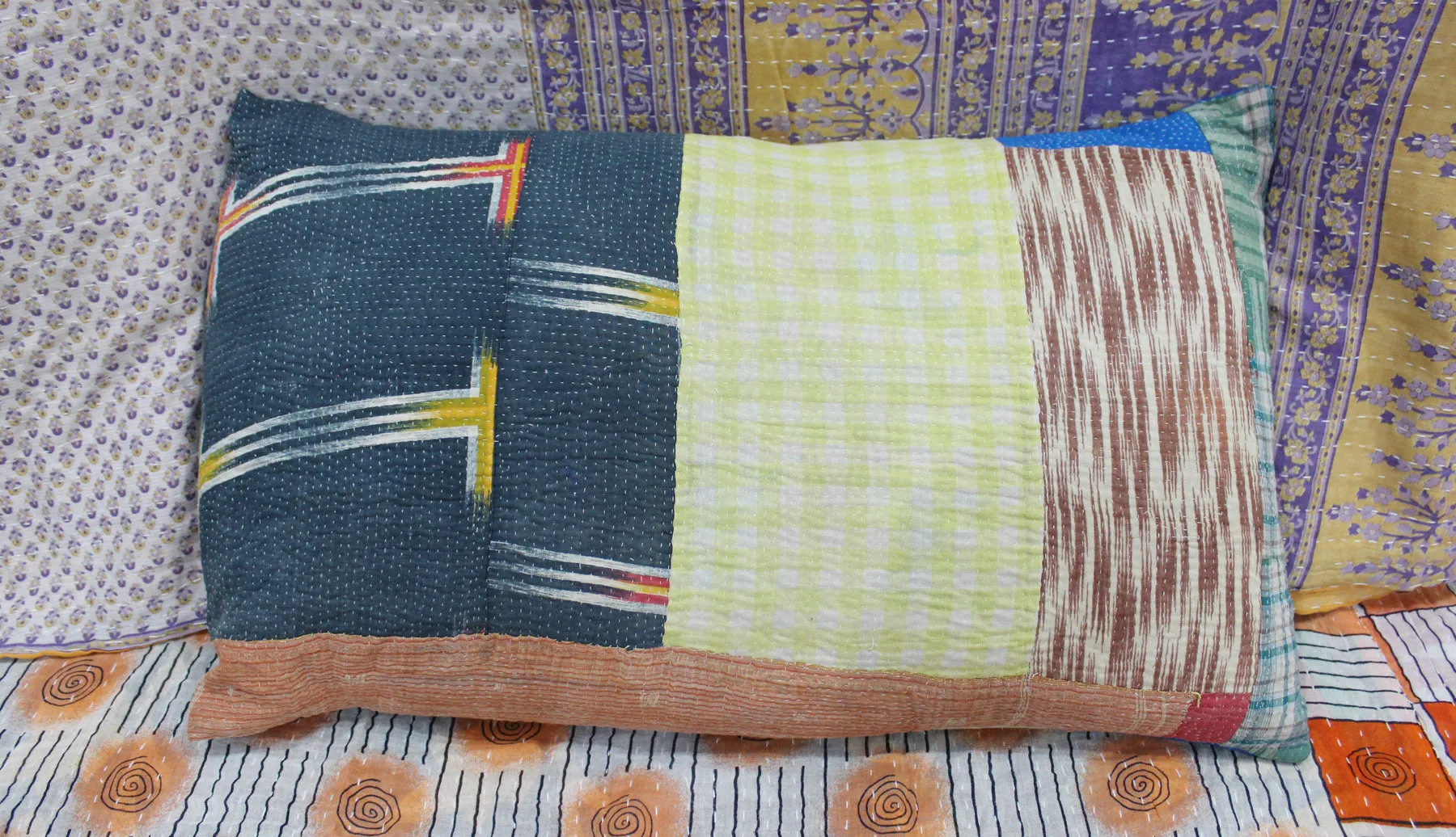 Vintage Bohemian Kantha Cushion Covers Pillow case , Sham Handmade Cushion cover Throw Pillow