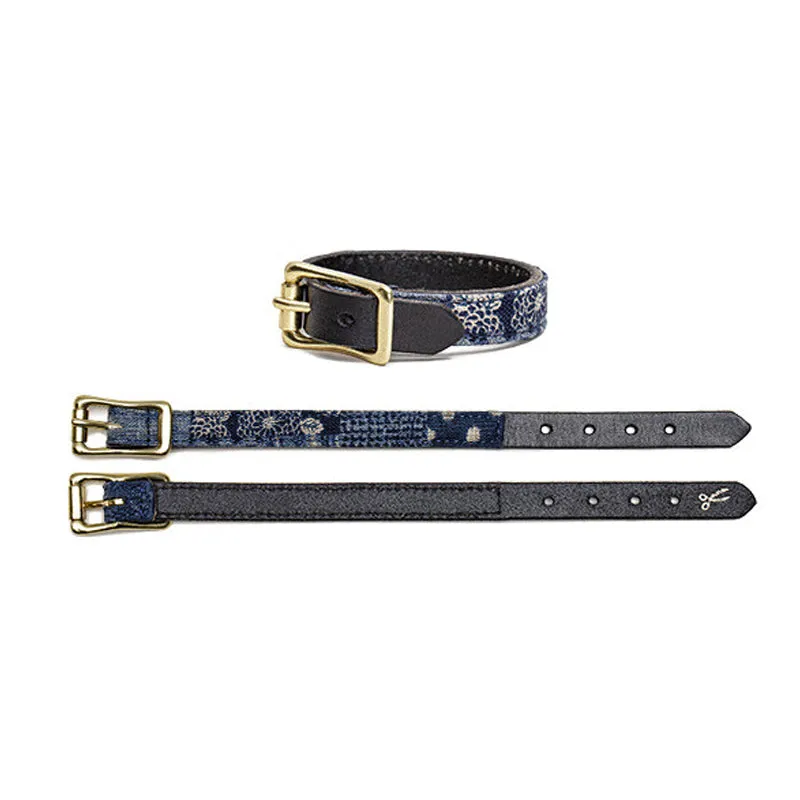 Vintage Fabric x Genuine Leather Combination Bracelet