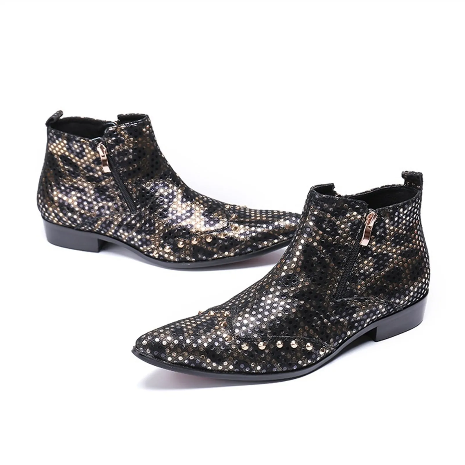 Wing Tip Zip Boots for Men