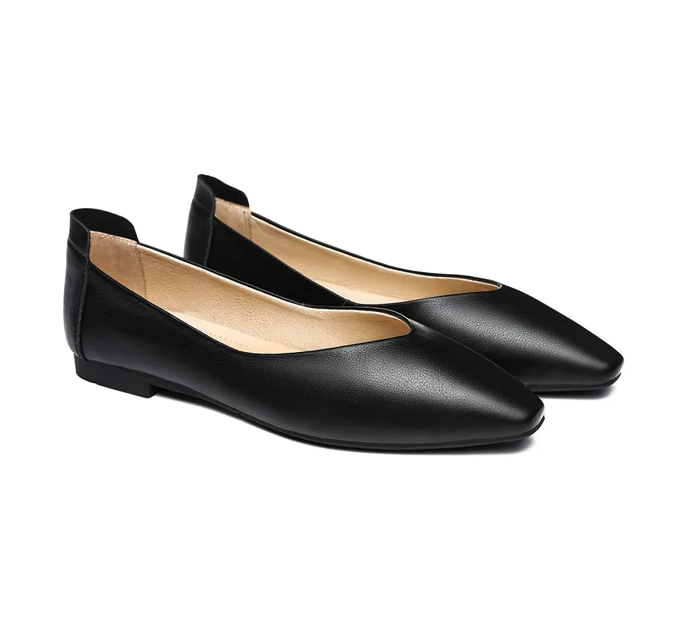 Women Leather Flats Pointed Toe Nonslip Ballet Flats Everly